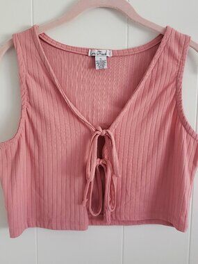 Love Streak Tie Front Crop Top Size XL